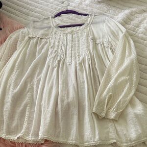 Free People Cream Boho Peasant Top